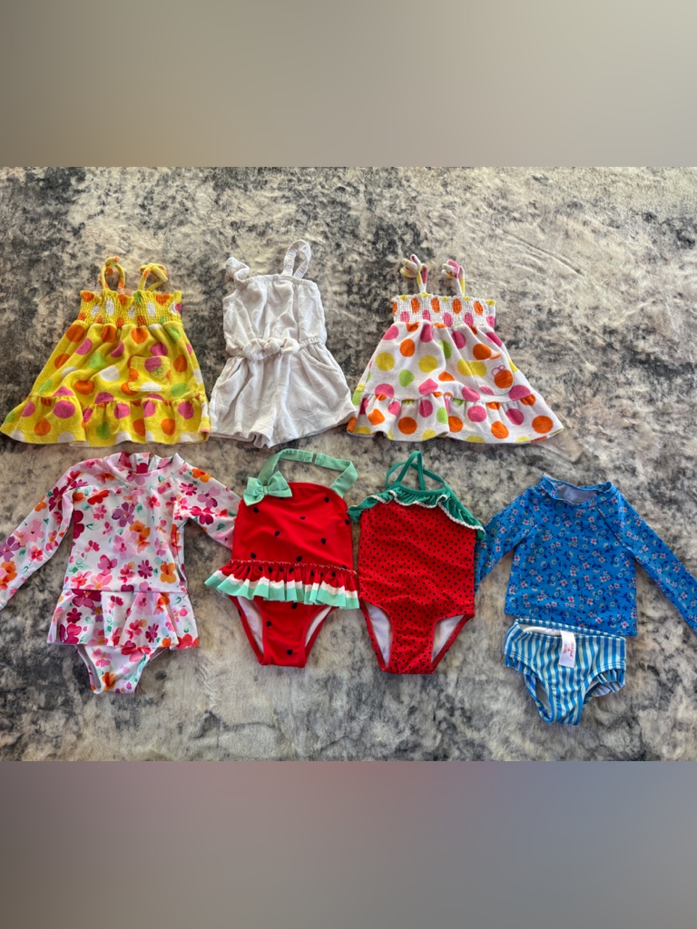 Mixed Girls Swimwear Lot - Bright Floral & Fruit Prints